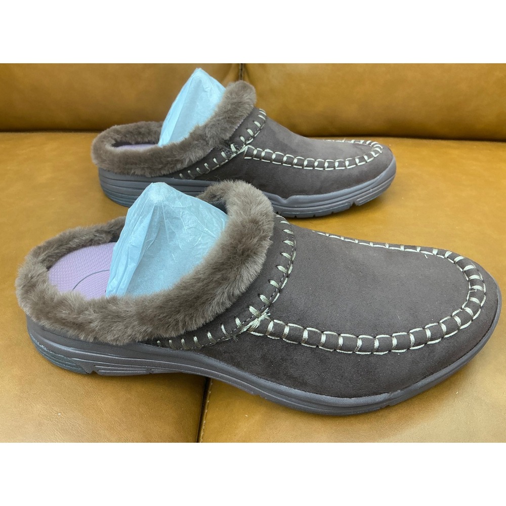 Ryka Ariana Mule Women 7.5W Honey Brown New Faux Fur Lined Clogs